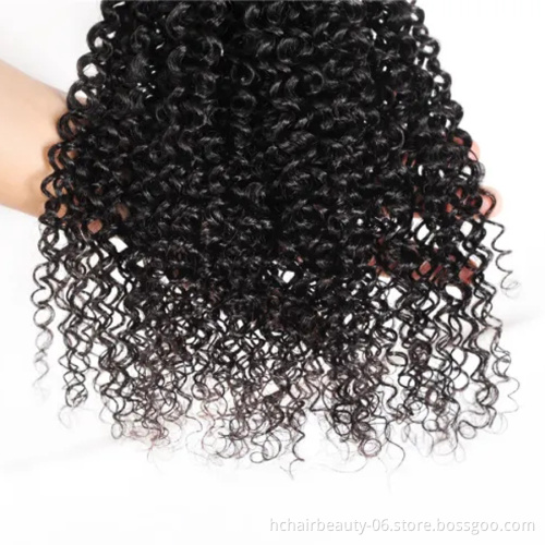 Wholesale Kinky Curly Human Hair Bundles Brazilian Kinky Curly Weaves Human Hair 1/3 Bundles Remy Human Hair Extensions